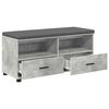 vidaXL Halbank met kussen met lade Beton Grijs 100 x 38 x 46 cm