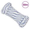 vidaXL Boot touw 4 mm 50 m polypropyleen wit