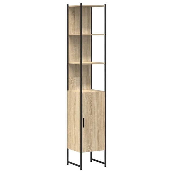 vidaXL Badkamerkast met plank Sonoma 33 x 33 x 185,5 cm Bewerkt hout