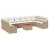 vidaXL Tuinbankenset met opslag 11 pcs Beige en Cr&egrave;me poly rattan