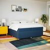 vidaXL Boxspring met matras stof blauw 200x200 cm