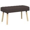 vidaXL Kanaal-geplooide bank Donkerbruin 80 x 40 x 46 cm Stof