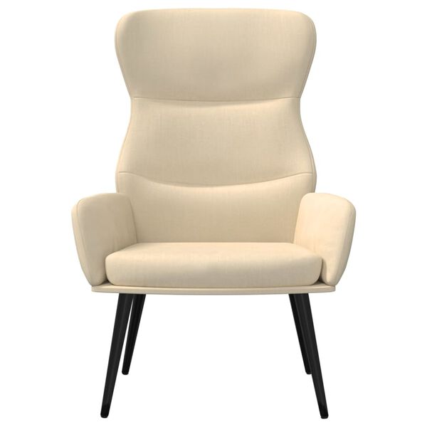 vidaXL Relaxstoel stof crèmekleurig