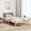 vidaXL Bedframe Bruin en taupe 90 x 200 cm Massief grenenhout