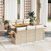 vidaXL 7-delige Loungeset met kussens poly rattan acacia beige