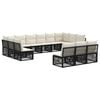 vidaXL Tuinbankenset 13 pcs Zwart poly rattan