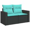 vidaXL 11-delige Loungeset met kussens poly rattan zwart