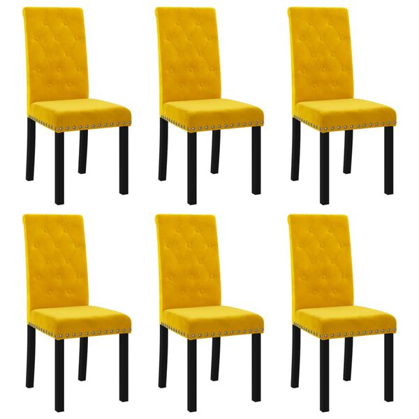 vidaXL Eetkamerstoelen 6 st fluweel geel