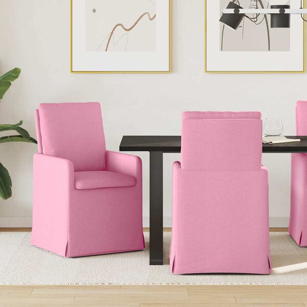 vidaXL Eetstoelen 2 pcs Roze 57 x 67 x 98 cm Stof