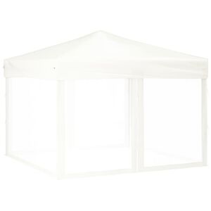 vidaXL Partytent inklapbaar met zijwanden 3x3 m wit