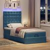 vidaXL Ottoman bed met matrassen en LED's 90x200cm fluweel donkerblauw