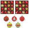 vidaXL Kerstballen set 32 st Lichtgroen en rood &Oslash; 6 cm Kunststof