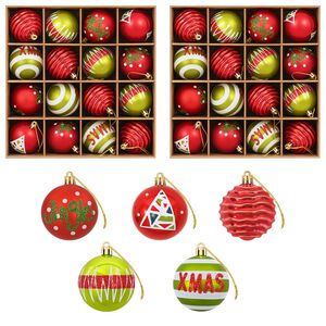 vidaXL Kerstballen set 32 st Lichtgroen en rood &Oslash; 6 cm Kunststof