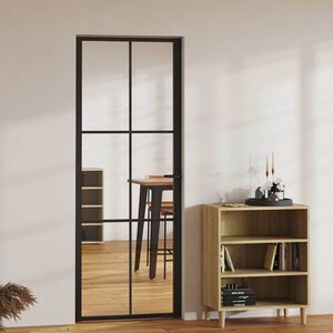 vidaXL Binnendeur 76x201,5 cm ESG-glas en aluminium zwart