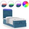 vidaXL Ottoman bed met matrassen en LED's 90x200cm fluweel donkerblauw