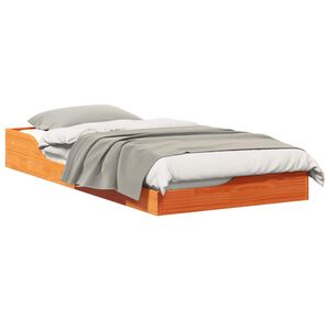 vidaXL Bedframe Wasbruin 90 x 190 cm Massief grenenhout