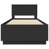 vidaXL Bedframe met LED-striplichten Zwart 100 x 200 cm Bewerkt hout