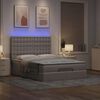 vidaXL Ottoman bed met matras en LED's 140x190cm stof taupe