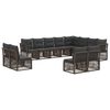 vidaXL Tuinbankenset 12 pcs Grijs poly rattan