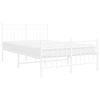 vidaXL Bedframe met hoofd- en voeteneinde metaal wit 120 x 190 cm