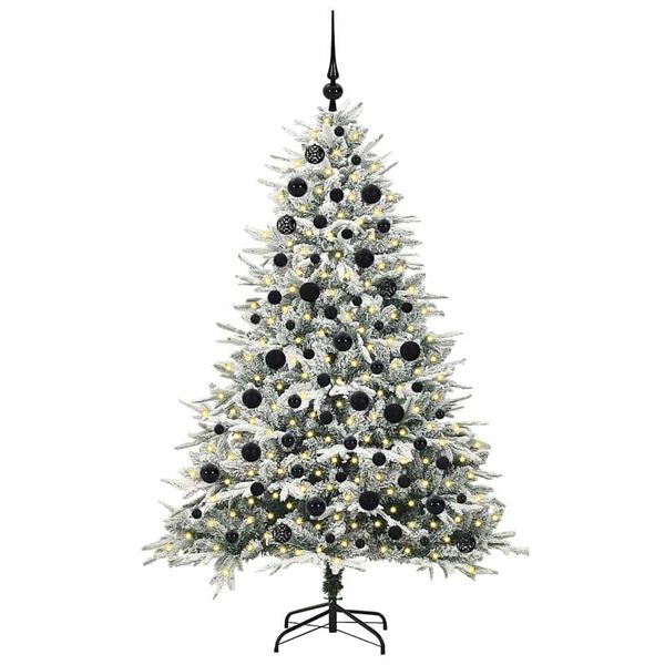 vidaXL Artificial Pre-lit Kerstboom met Ballenset Groen 180 cm