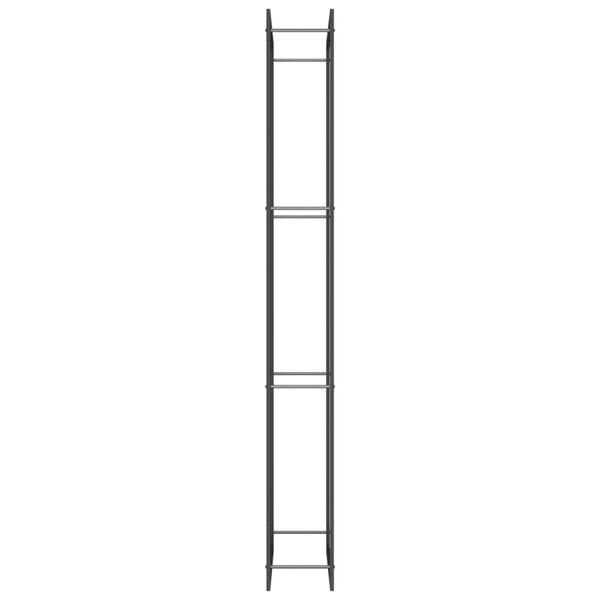 vidaXL Haardhoutrek Matzwart 80x28x222 cm Staal