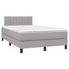vidaXL Boxspring met matras en LED stof lichtgrijs 120x200 cm