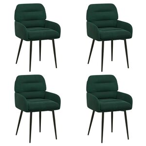 vidaXL Eettafelstoelen 4 pcs fluweel Donkergroen 59 x 59,5 x 90 cm
