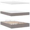 vidaXL Bed poef met matras en LED's 140x190 cm stof taupe