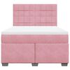 vidaXL Boxspring met matras fluweel roze 160x200 cm