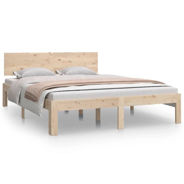 vidaXL Bedframe massief hout 135x190 cm