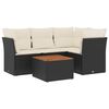vidaXL 5-delige Loungeset met kussens poly rattan zwart