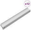 vidaXL Handvat Effen 12 pcs Zilver 105.7 x 7.4 x 15.5 mm Aluminium