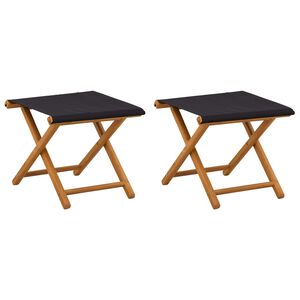 vidaXL Ligstoel 2 pcs massief eucalyptushout Zwart