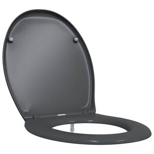 vidaXL Toiletzitting Antraciet 47 x 37 x 4 cm Duroplast