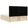 vidaXL Ottoman bed met matrassen 200x200cm stof cr&egrave;mekleurig
