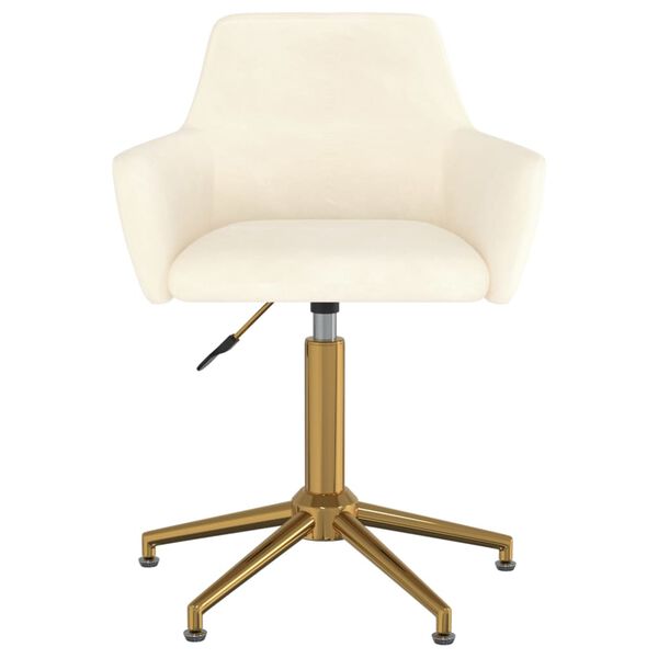 vidaXL Eetkamerstoelen draaibaar 4 st fluweel cr&egrave;mekleurig