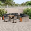 vidaXL Tuin Sofa Set 13 pcs Grijs Poly rattan en gepoedercoat staal