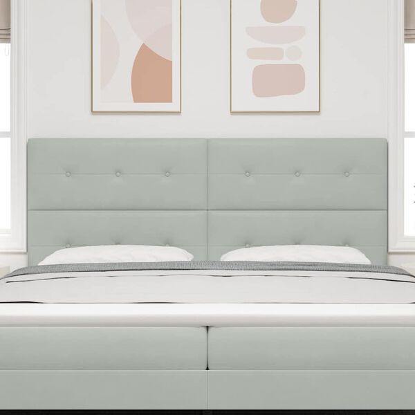 vidaXL LED Hoofdbord Lichtgrijs 200 cm Fluweel