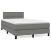 vidaXL Boxspring met matras en LED stof donkergrijs 120x190 cm
