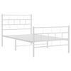 vidaXL Bedframe met hoofd- en voeteneinde metaal wit 100x190 cm