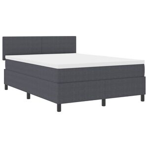 vidaXL Boxspringbed Donkergrijs en Wit 160 x 200 cm Katoen Stof