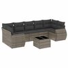 vidaXL 8-delige Loungeset met kussens poly rattan grijs