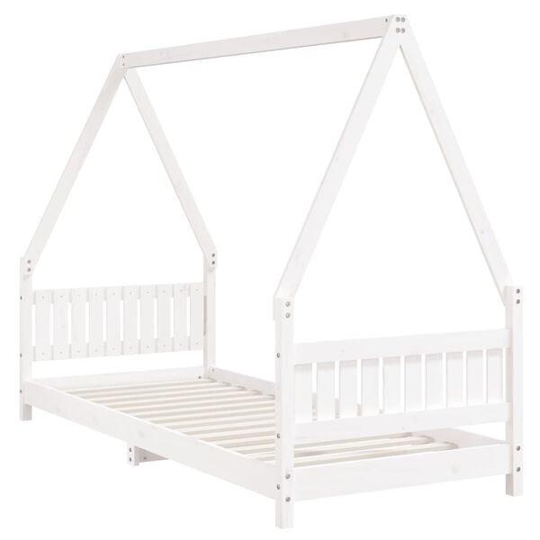 vidaXL Kinderbedframe 80x200 cm massief grenenhout wit