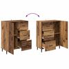 vidaXL Hoge kast met lade 2 pcs Oud Hout Bewerkt hout