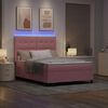 vidaXL LED Box Spring Bed met matras Roze 140 x 190 cm Stof