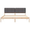 vidaXL Bedframe met Gevoerd Hoofdgedeelte Donkergrijs 200 x 200 cm