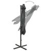 vidaXL Zweefparasol met paal en LED-verlichting 300 cm antracietkleur