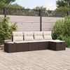 vidaXL Tuinbankenset met kussen 5 pcs Bruin poly rattan