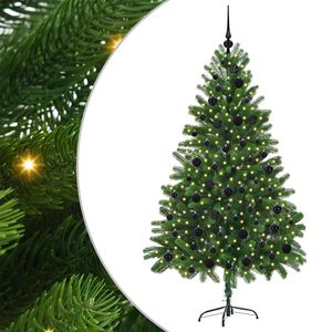 vidaXL Kerstboom met 300 LED met standaard Groen 180 cm PE